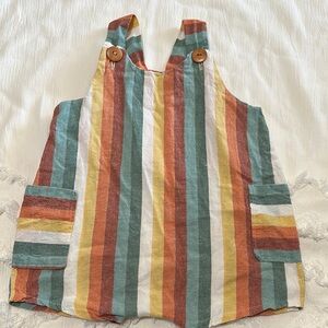 Striped Sleeveless Top with Pockets